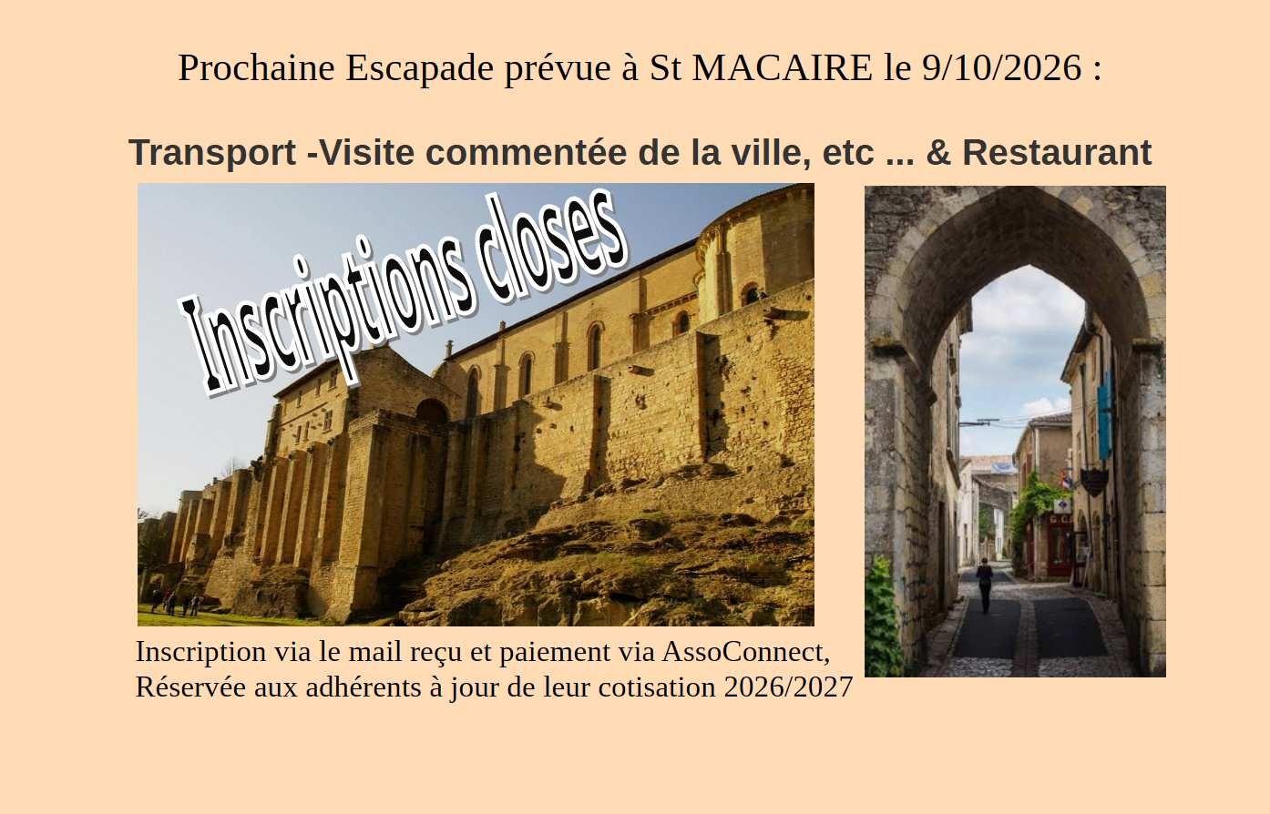 Sortie St Macaire